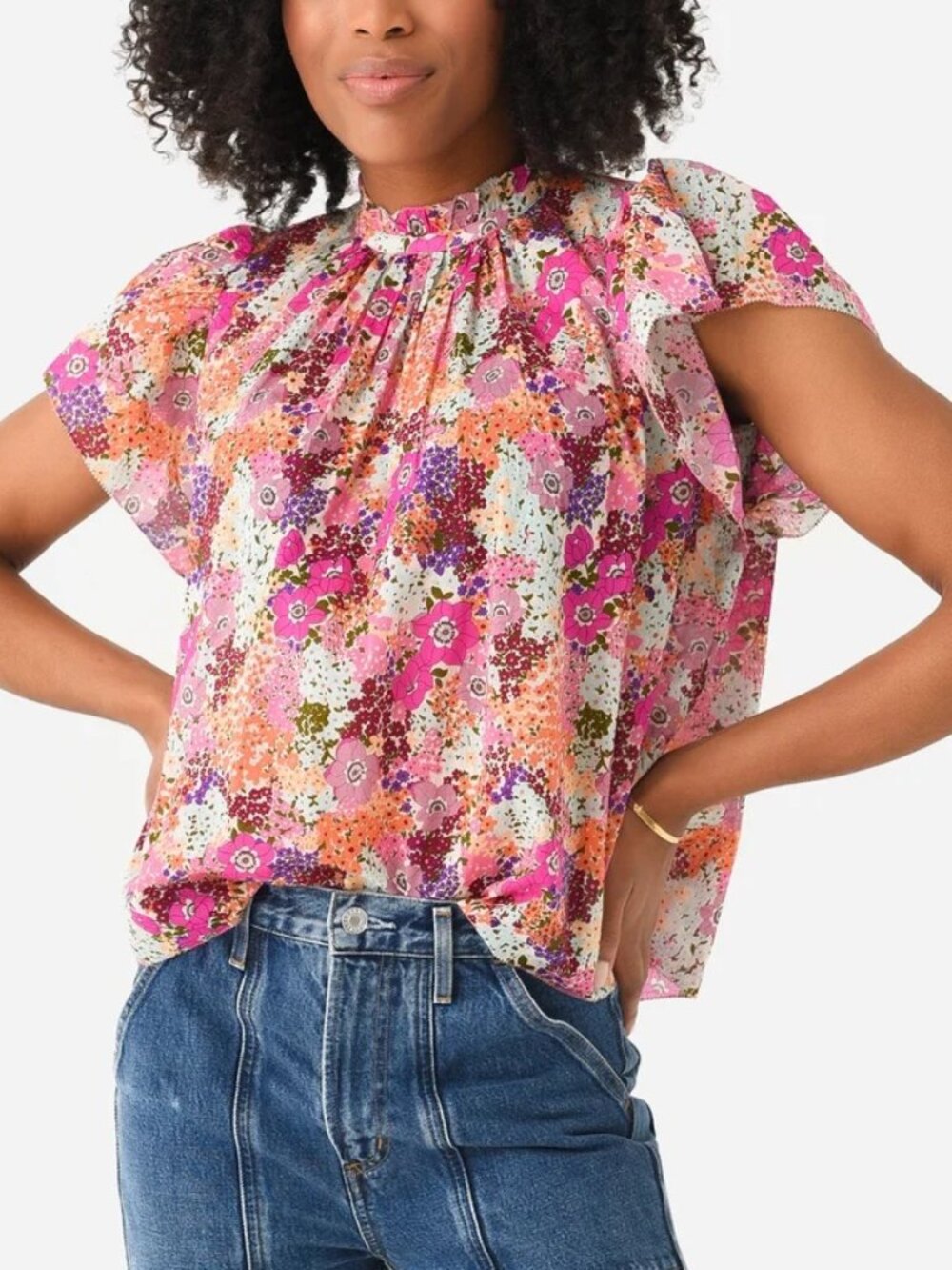 Trovata Birds of Paradise Carla High Neck Shirt Size XS NWT